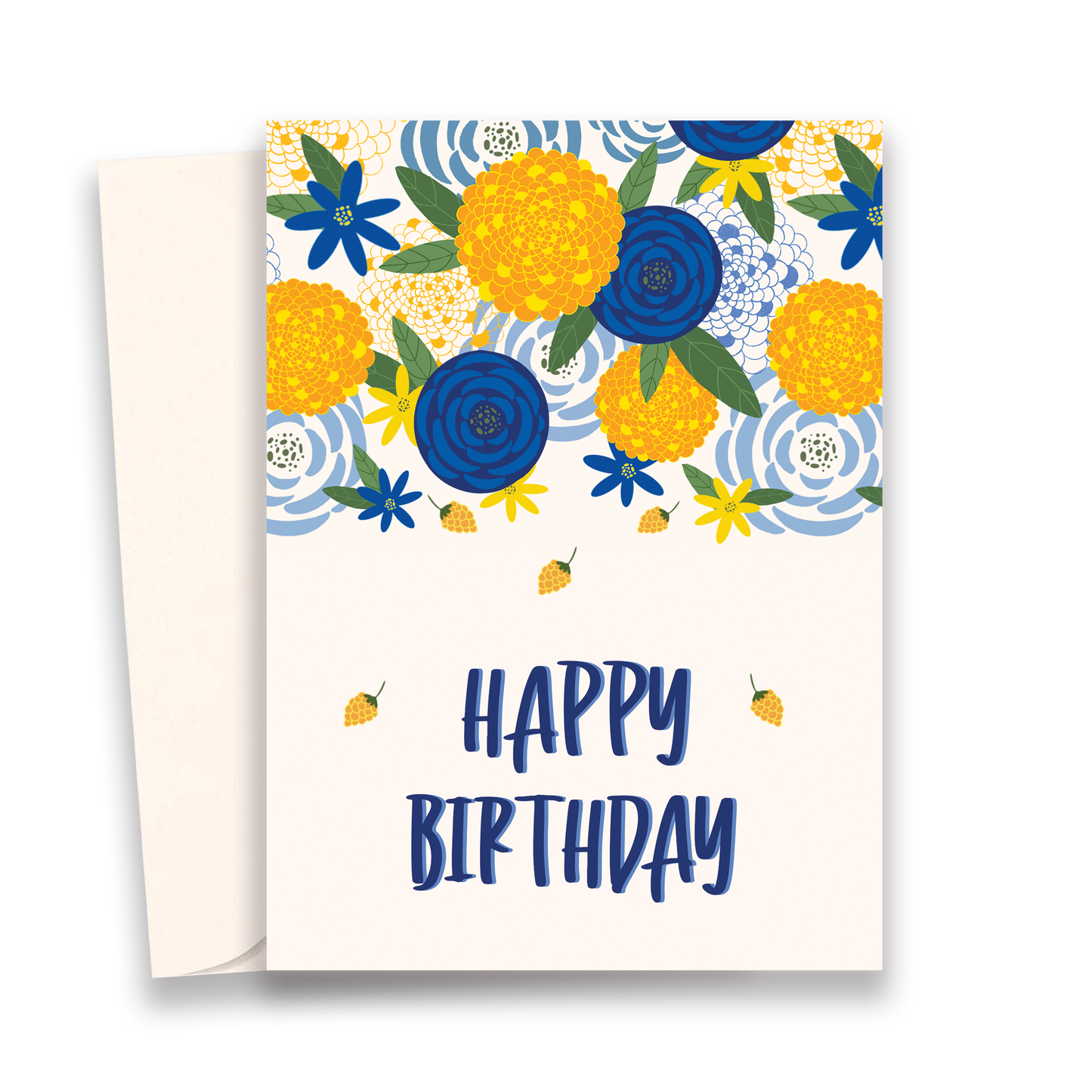 Marigold Floral Birthday Card