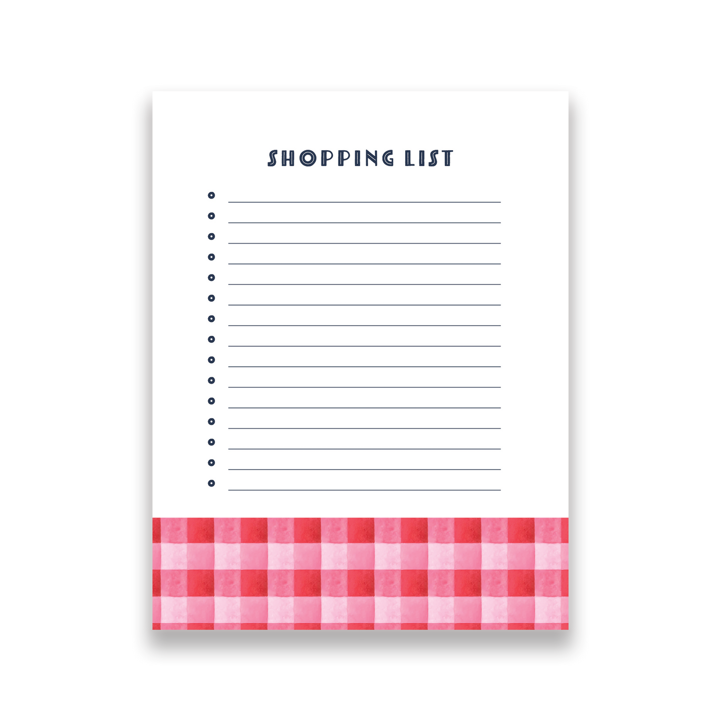 Gingham Shopping List & Post-it