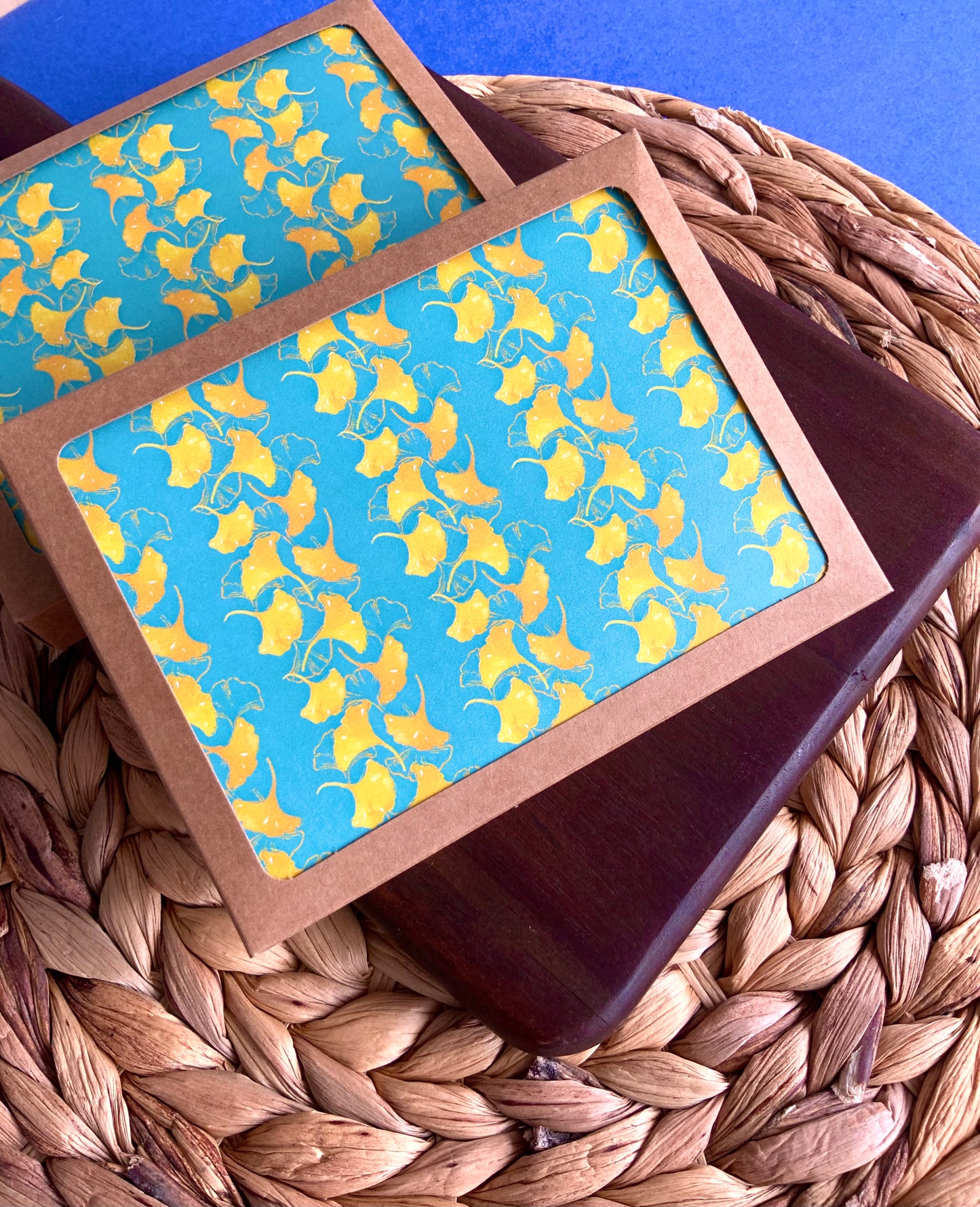 Gingko Leaf Ombre Greeting Card Set