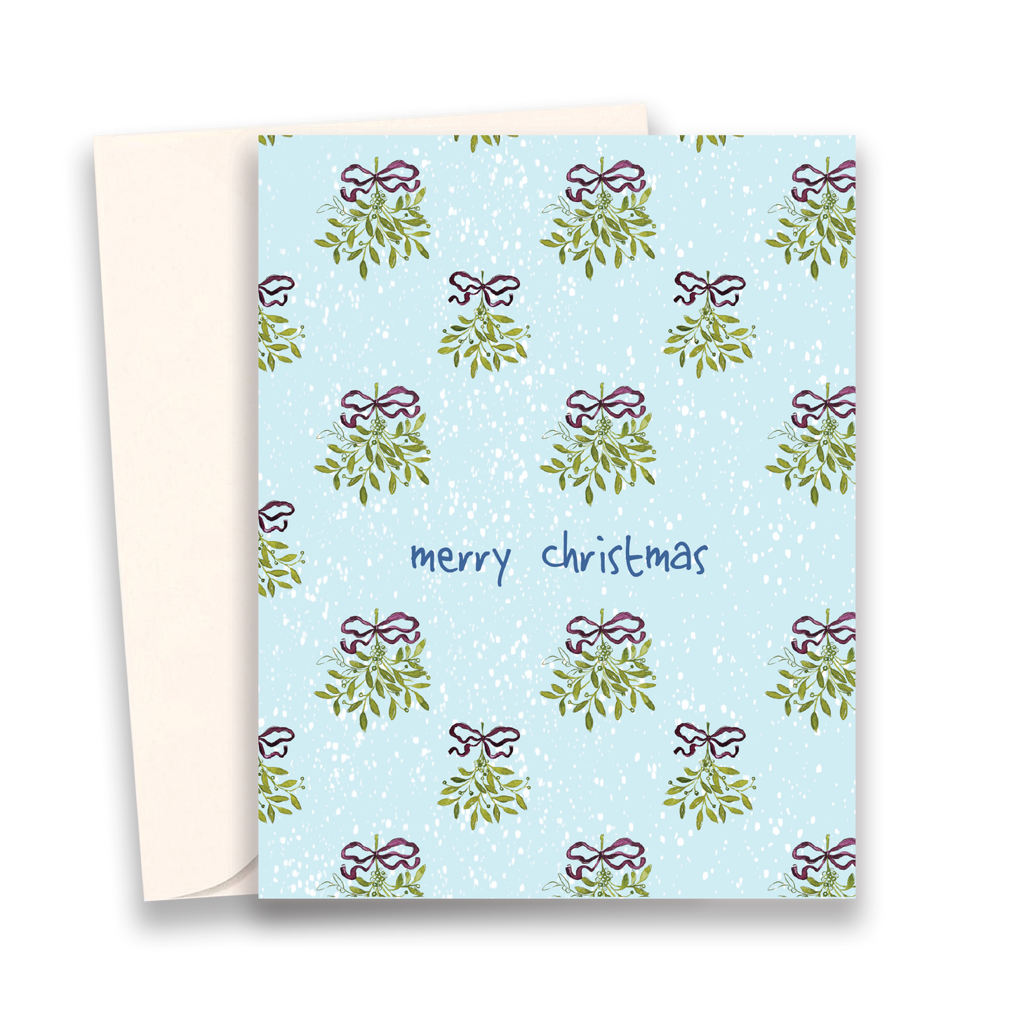 Mistletoes with Bows Christmas Card