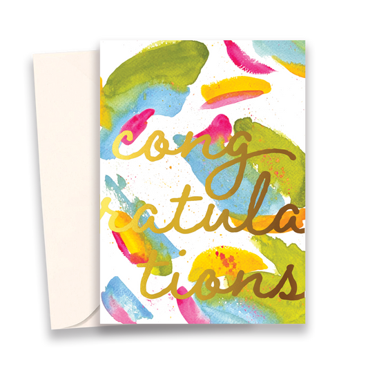 Watercolor Abstract Congratulation Card