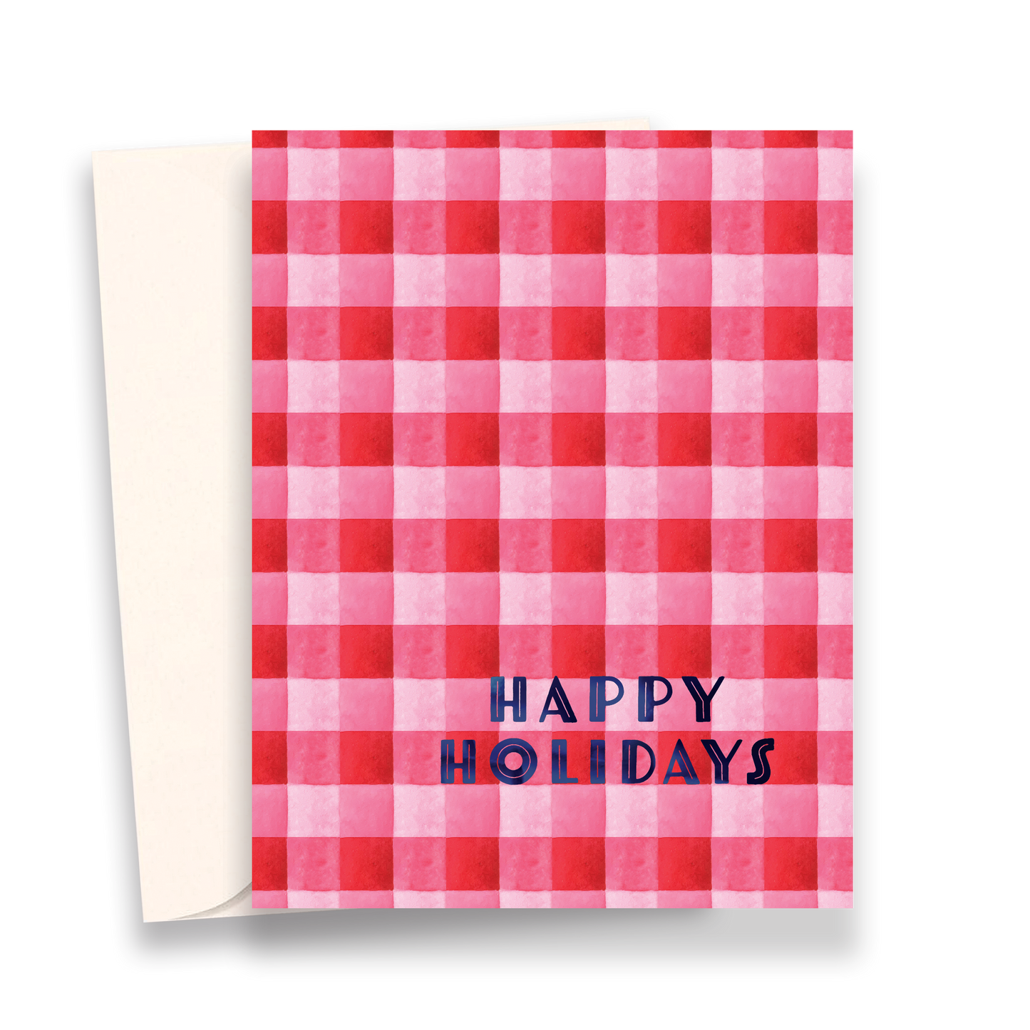 Bright Cheerful Gingham Holiday Cards