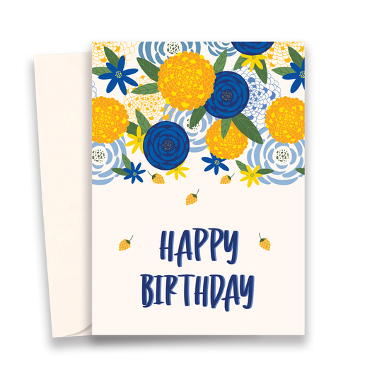 Marigold Floral Birthday Card
