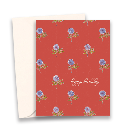 Dainty Purple Floral Birthday Card
