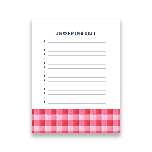 Gingham Shopping List & Post-it