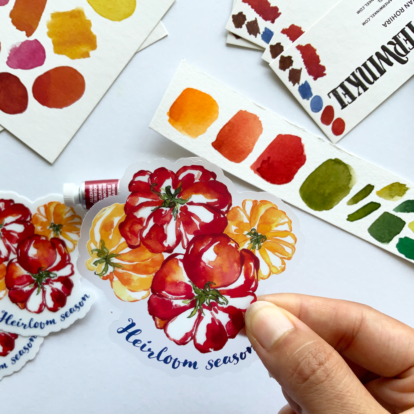 Heirloom Season Tomatoes Clear Sticker