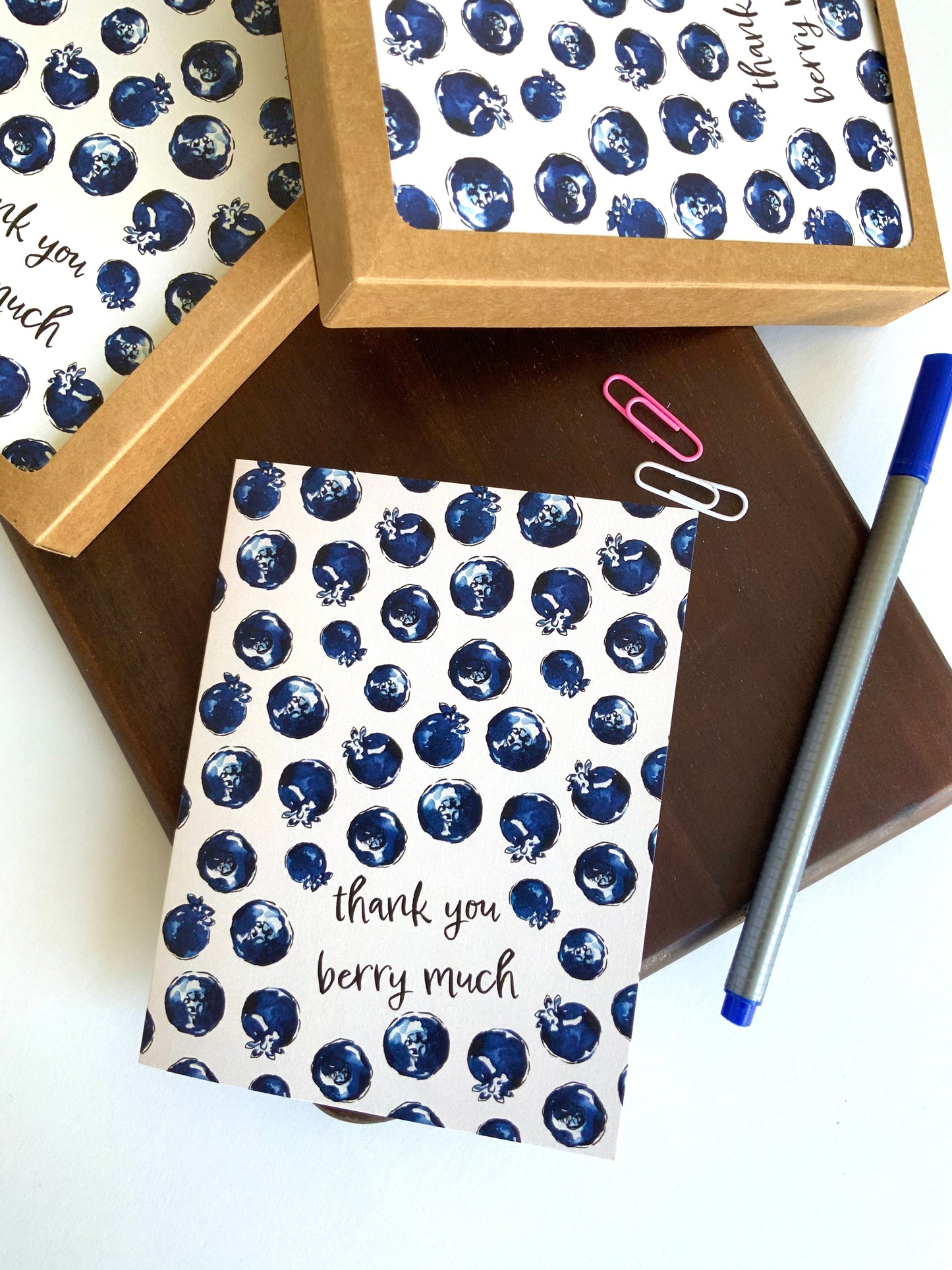 Blueberry Thank You Card Set of 8