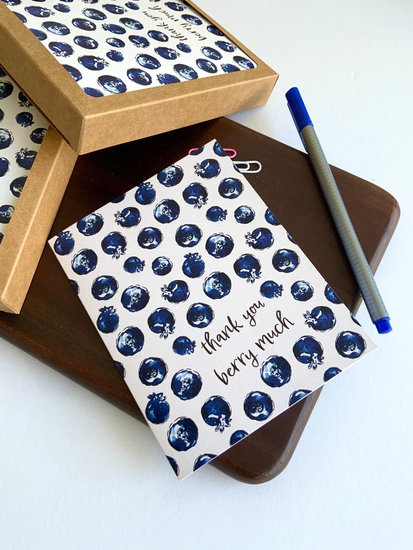 Blueberry Thank You Card Set of 8