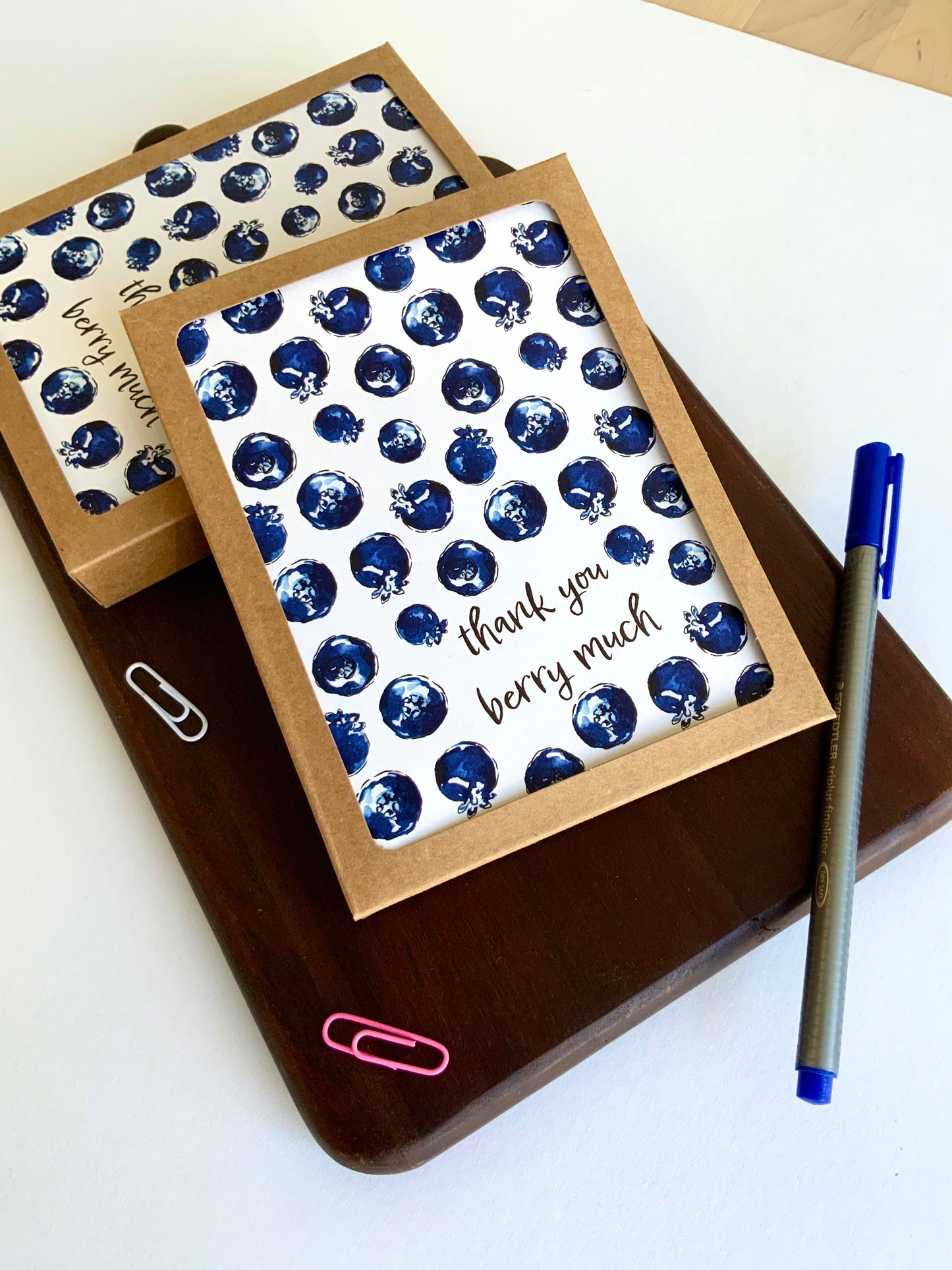 Blueberry Thank You Card Set of 8