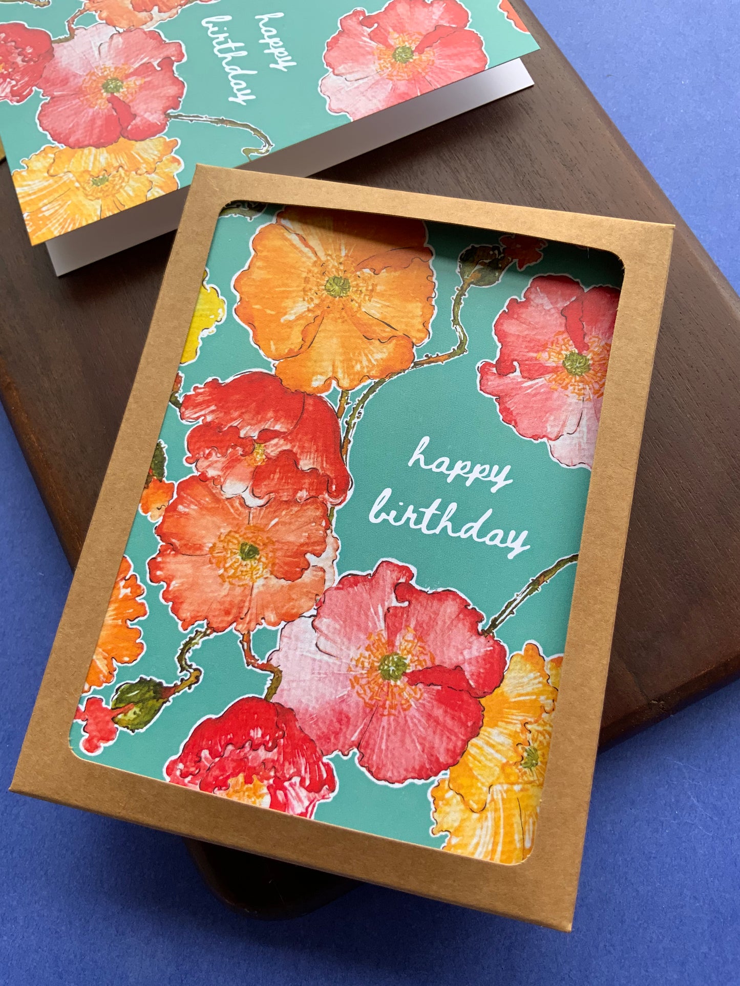 Bright Poppies Birthday Card