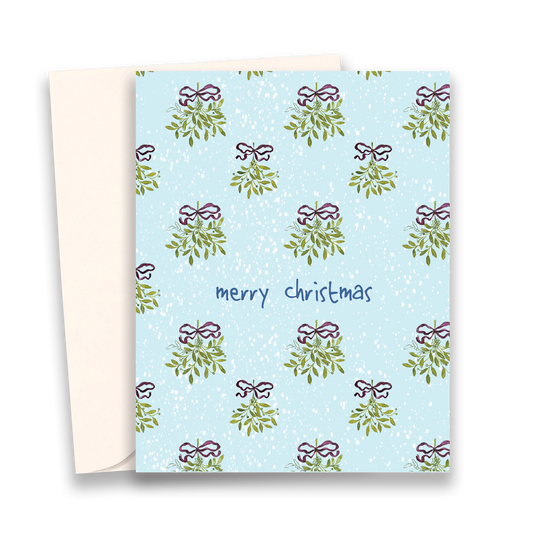 Mistletoes with Bows Christmas Card